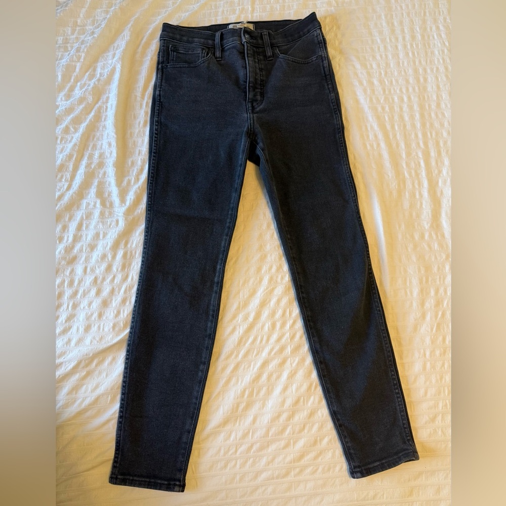 Madewell 10” High Rise Skinny Denim Jeans Black Starkey Wash 28P